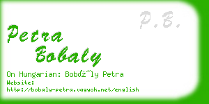 petra bobaly business card